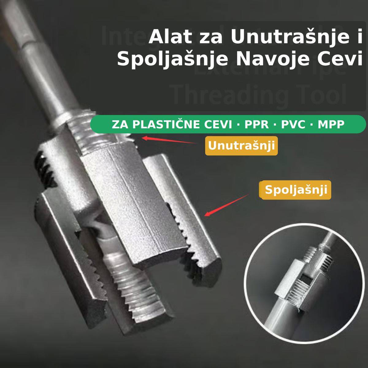 Set Alata 2 Komada za Unutrašnje i Spoljašnje Navoje – za PLASTIČNE cevi (PPR, PVC, MPP) 🔧