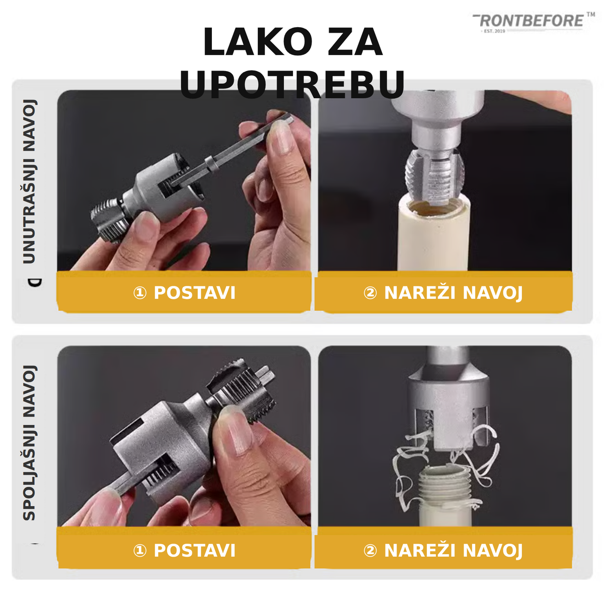 Set Alata 2 Komada za Unutrašnje i Spoljašnje Navoje – za PLASTIČNE cevi (PPR, PVC, MPP) 🔧
