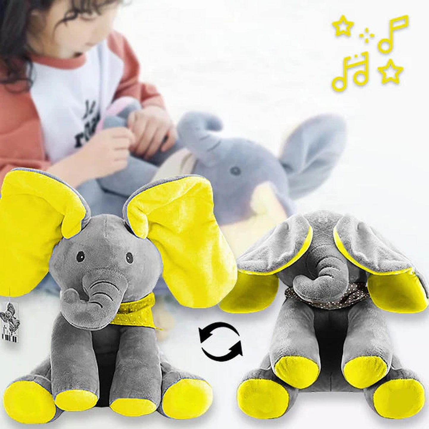 Veliki slon koji pomera uši i peva