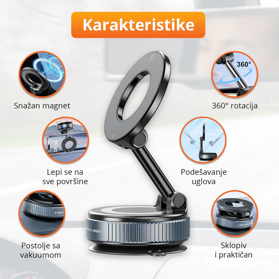 Najbolji Magnetni vakumski držač za telefon