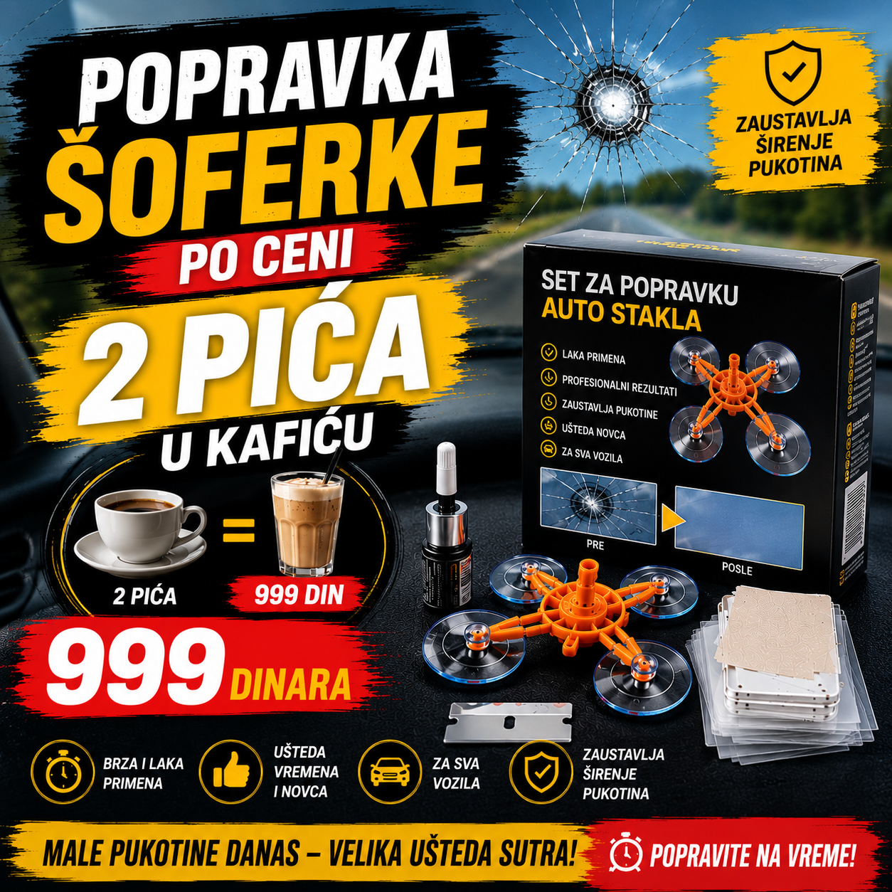 Set za popravku auto stakla
