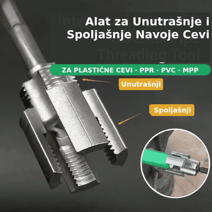 Set Alata 2 Komada za Unutrašnje i Spoljašnje Navoje – za PLASTIČNE cevi (PPR, PVC, MPP) 🔧